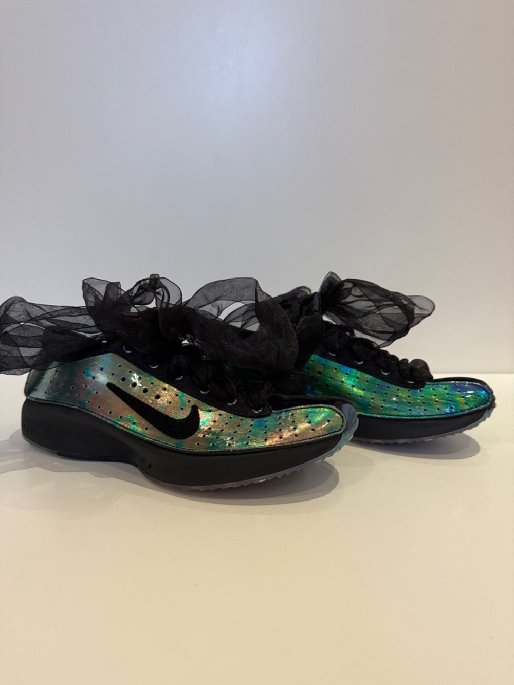 Nike Iridescent Teal-Green Sneakers with Black Accents